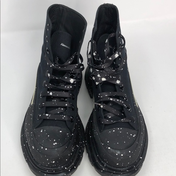 Alexander McQueen Paint Tread Slick High Black 682413 Men’s Sneakers - Size 41 - Picture 11 of 13